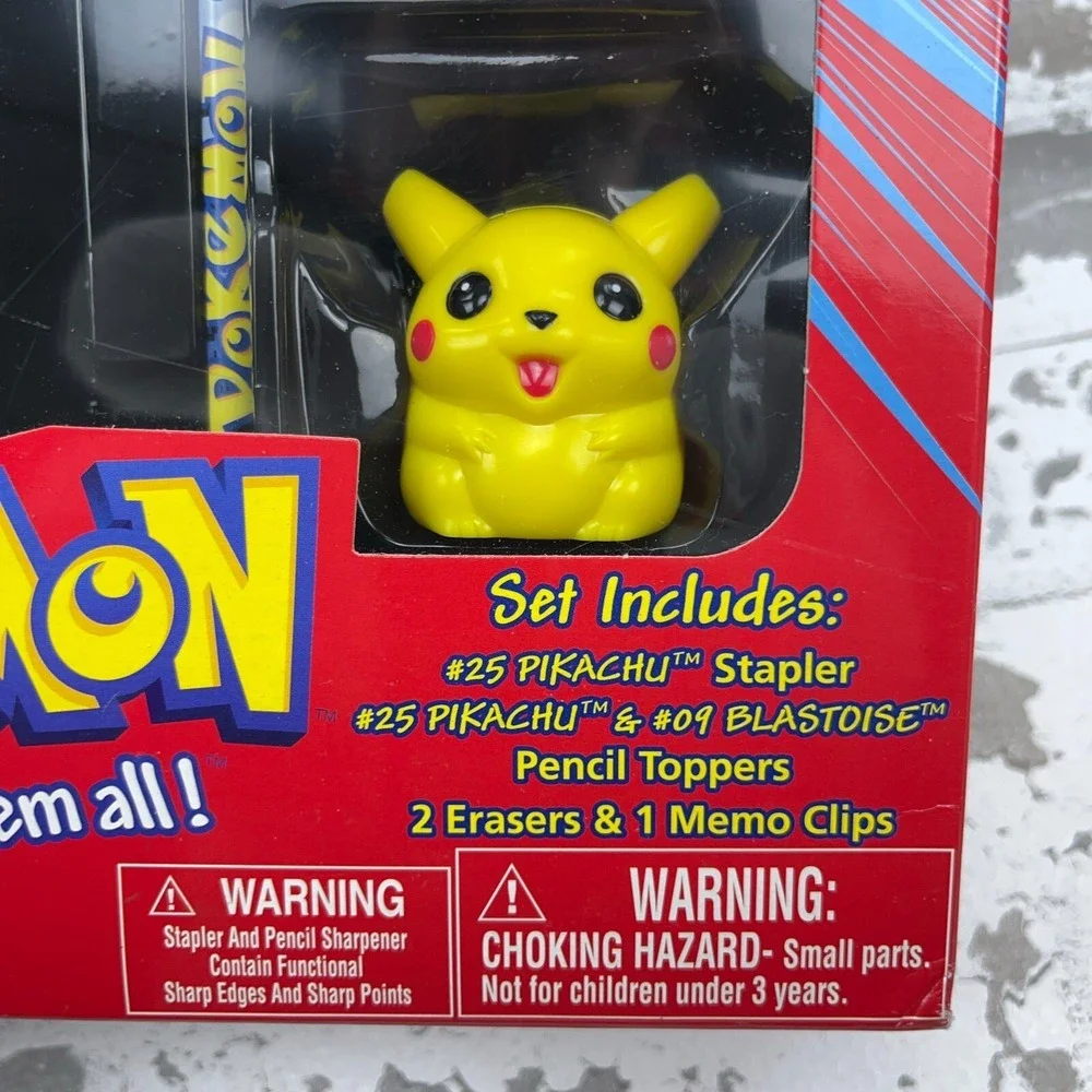 Vintage Pokemon Stationary Set New In‎ Box Pencil Sharpener Eraser 90s Y2K NOS